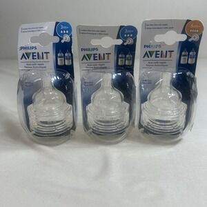 New Philips Avent Anti-Colic Nipples 3m+ (4) & 6m+ (2) BPA Free